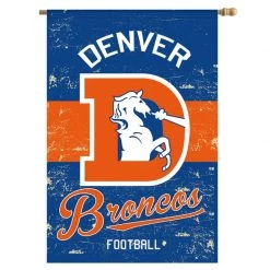 EVERGREEN Denver Broncos Vintage Linen House Flag
