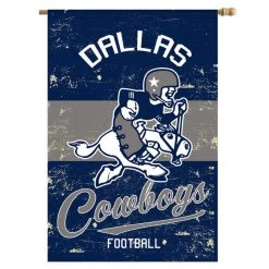 EVERGREEN Dallas Cowboys Vintage Linen House Flag NFL