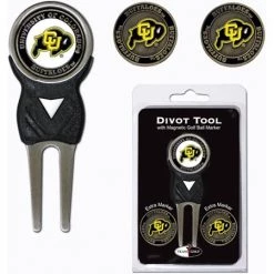 Team Golf Ball University Of Colorado 3 Marker Sign Divot Pack, Gold NCAA