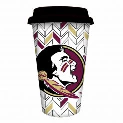 EVERGREEN NCAA Florida State Seminoles Personalize Ceramic Travel Coffee Mug, 10 Ounces