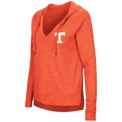 Women's Colosseum Tennessee Orange Never Doubt V-Neck Hooded Thermal NCAA