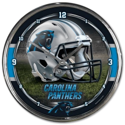 Wincraft Carolina Panthers Round Chrome Wall Clock