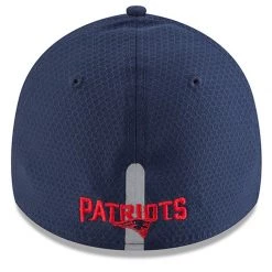 Mens Navy New Era New England Patriots 2018 NFL Training Camp Primary 39THIRTY Flex Hat