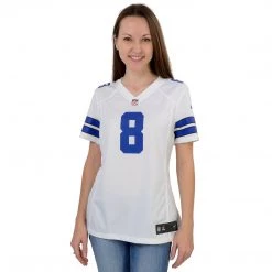 Dallas Cowboys Womens Troy Aikman #8 Nike White Game Replica Jersey