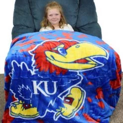 College Covers NCAA Kansas Jayhawks Huge Raschel Throw Blanket