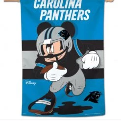 Wincraft CAROLINA PANTHERS / DISNEY MICKEY MOUSE VERTICAL FLAG 28" X 40"