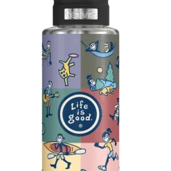 TERVIS Life Is Good® - Jake Collage Stainless Steel Wide Mouth Bottle With Deluxe Spout Lid NCAA 5 TERVIS Life Is Good® - Jake Collage Stainless Steel Wide Mouth Bottle With Deluxe Spout Lid NCAA