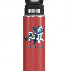 TERVIS Life Is Good® - White Jake Adirondack Stainless Steel Wide Mouth Bottle With Deluxe Spout Lid