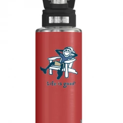 TERVIS Life Is Good® - White Jake Adirondack Stainless Steel Wide Mouth Bottle With Deluxe Spout Lid