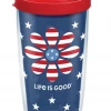 TERVIS Life Is Good® - Daisy Stars And Stripes Wrap With Travel Lid NCAA