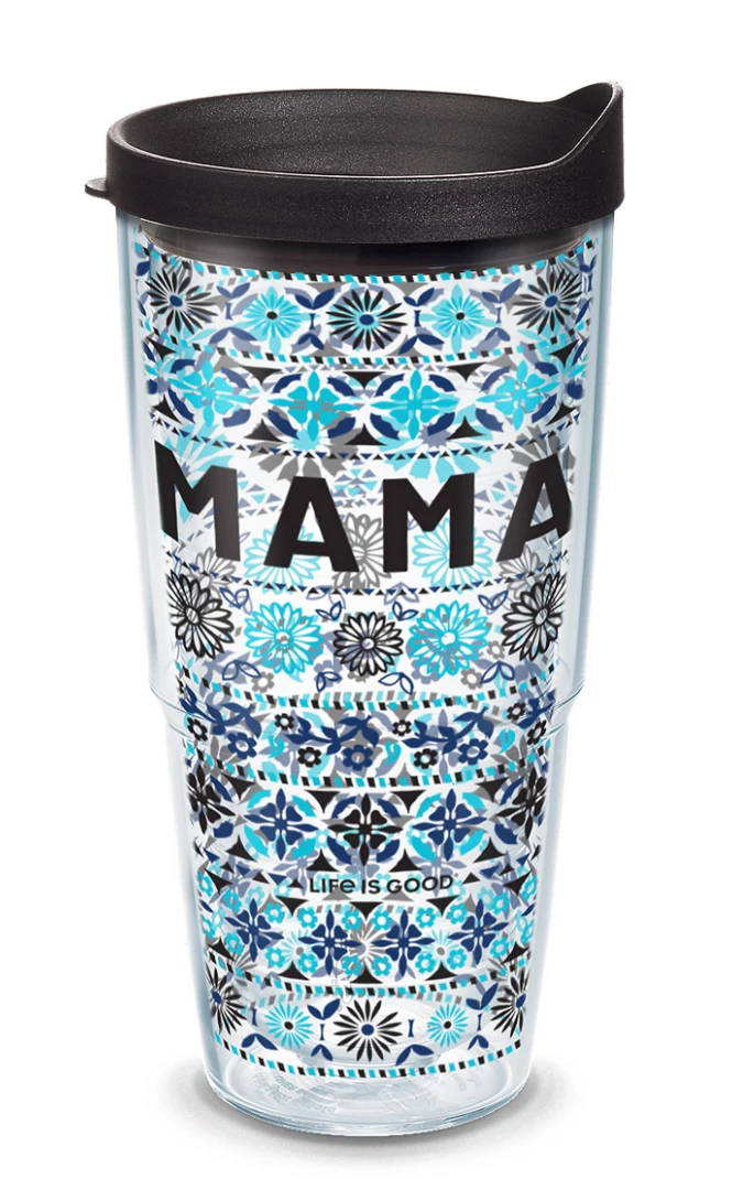 TERVIS Life Is Good® - Mama Blue Pattern Wrap With Travel Lid NCAA 3 TERVIS Life Is Good® - Mama Blue Pattern Wrap With Travel Lid NCAA