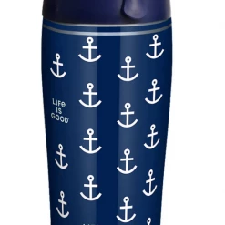 TERVIS Life Is Good® - Navy Anchor Pattern Stainless Steel With Water Bottle Lid NCAA