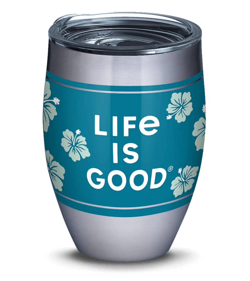 TERVIS NCAA Life Is Good® - Green Hibiscus Stainless Steel With Slider Lid 3 TERVIS NCAA Life Is Good® - Green Hibiscus Stainless Steel With Slider Lid
