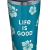 TERVIS NCAA Life Is Good® - Green Hibiscus Stainless Steel With Slider Lid 1 TERVIS NCAA Life Is Good® - Green Hibiscus Stainless Steel With Slider Lid