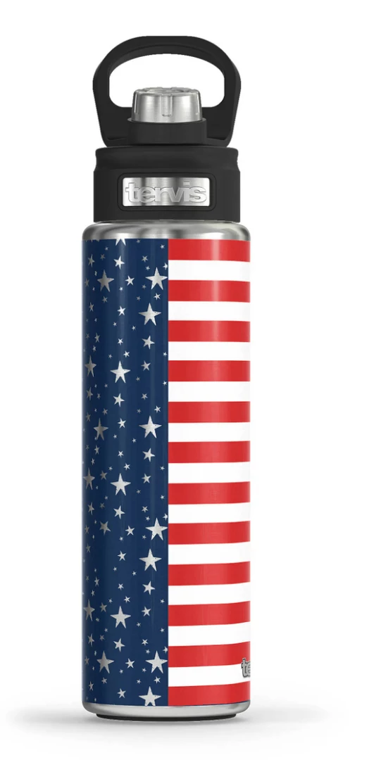 TERVIS Americana Stars Stripes Stainless Steel Wide Mouth Bottle With Deluxe Spout Lid 3 TERVIS Americana Stars Stripes Stainless Steel Wide Mouth Bottle With Deluxe Spout Lid