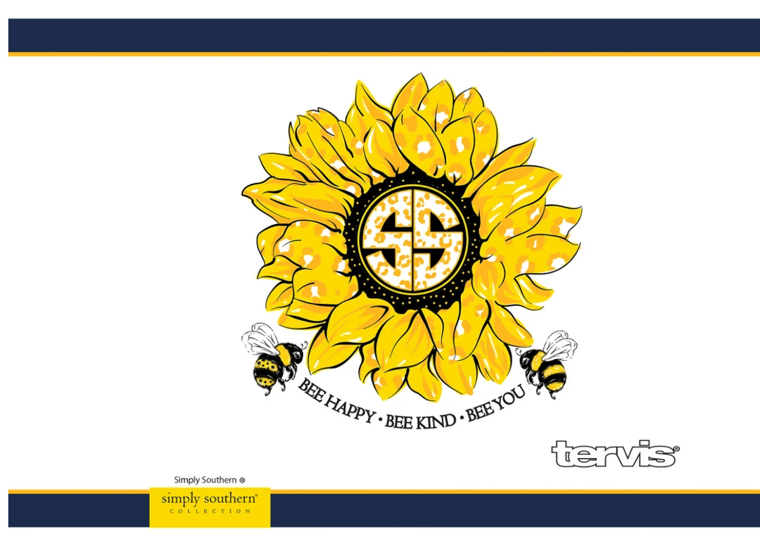TERVIS Simply Southern® - Bee Sunflower Simply Southern Stainless Steel With Slider Lid NCAA 4 TERVIS Simply Southern® - Bee Sunflower Simply Southern Stainless Steel With Slider Lid NCAA