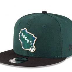 AtlanticCoastSports Milwaukee Bucks New Era 2-Tone 9FIFTY Adjustable Snapback Hat - Hunter Green/Black NCAA
