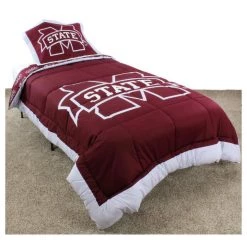 College Covers Mississippi State Bulldogs Reversible Cotton King Size Comforter Set Free Shipping NCAA