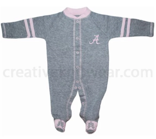 Creative Knitwear Alabama Crimson Tide Sports Shoe Footed Romper 9 Creative Knitwear Alabama Crimson Tide Sports Shoe Footed Romper