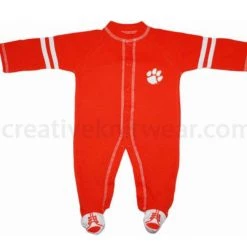 Creative Knitwear NCAA Clemson Tigers Sports Shoe Footed Romper