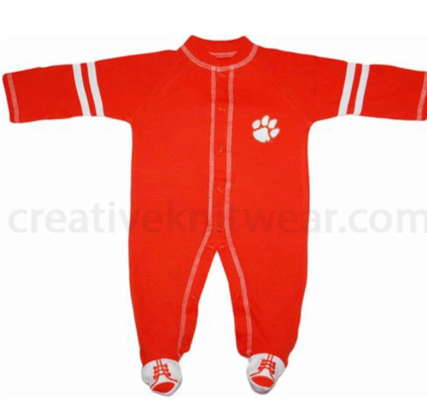 Creative Knitwear NCAA Clemson Tigers Sports Shoe Footed Romper 3 Creative Knitwear NCAA Clemson Tigers Sports Shoe Footed Romper