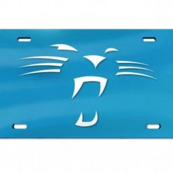 Wincraft CAROLINA PANTHERS WHISKERS BLUE BACKGROUND ACRYLIC CLASSIC LICENSE PLATES
