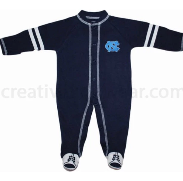Creative Knitwear North Carolina Tar Heels Sports Shoe Footed Romper NCAA 4 Creative Knitwear North Carolina Tar Heels Sports Shoe Footed Romper NCAA
