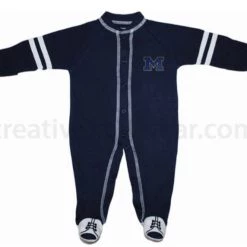 Creative Knitwear Michigan Wolverines Sports Shoe Footed Romper NCAA