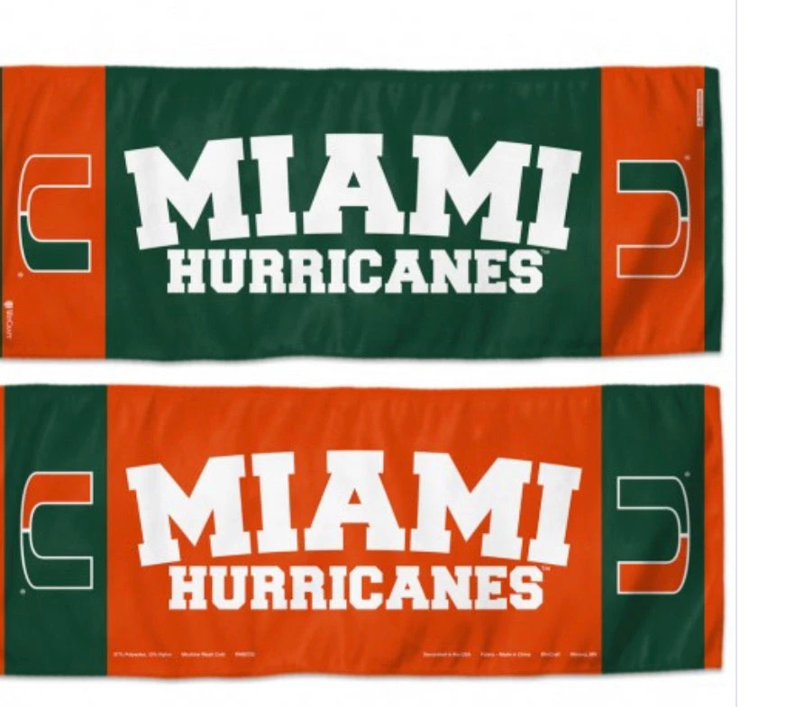 Wincraft NCAA Miami Hurricanes Cooling Towel 12”X30” 3 Wincraft NCAA Miami Hurricanes Cooling Towel 12”X30”