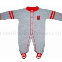 Creative Knitwear NC State Wolfpack Sports Shoe Footed Romper NCAA 10 Creative Knitwear NC State Wolfpack Sports Shoe Footed Romper NCAA