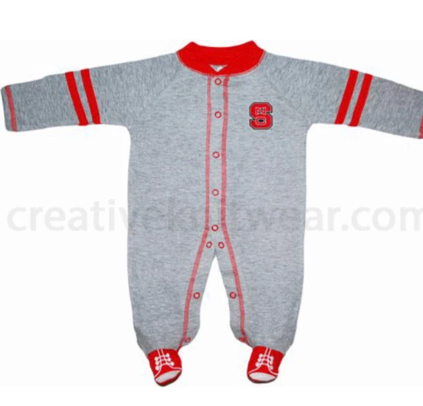 Creative Knitwear NC State Wolfpack Sports Shoe Footed Romper NCAA 6 Creative Knitwear NC State Wolfpack Sports Shoe Footed Romper NCAA
