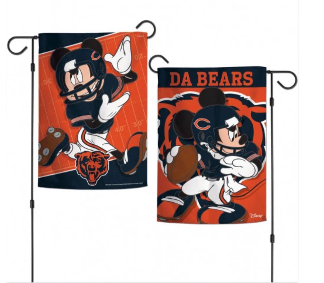 Wincraft Chicago Bears Mickey Mouse 2 Sided Garden Flag 12.5" X 18" 3 Wincraft Chicago Bears Mickey Mouse 2 Sided Garden Flag 12.5" X 18"