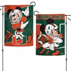Wincraft Miami Hurricanes Mickey Mouse 2 Sided Garden Flag 12.5" X 18" NCAA