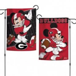 Wincraft Georgia Bulldogs Mickey Mouse 2 Sided Garden Flag 12.5" X 18"
