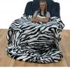AtlanticCoastSports College Covers Throws Zebra Print 63" X 86" Soft Raschel Throw Blanket