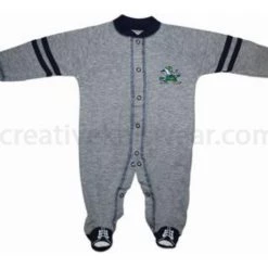 Creative Knitwear Notre Dame Fighting Irish Sports Shoe Footed Romper