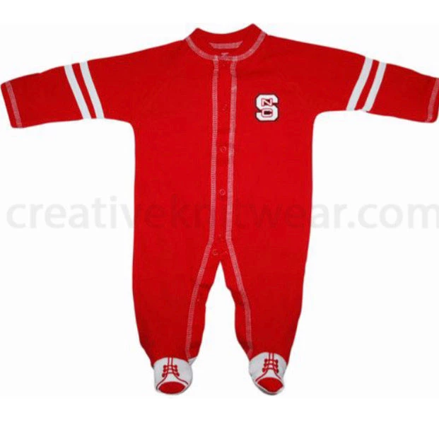 Creative Knitwear NC State Wolfpack Sports Shoe Footed Romper NCAA 5 Creative Knitwear NC State Wolfpack Sports Shoe Footed Romper NCAA