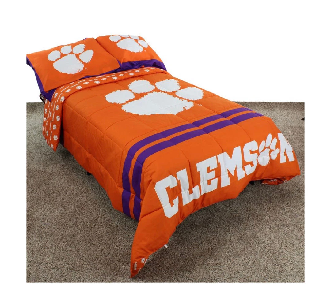 College Covers NCAA Clemson Tigers Reversible Comforter Set 3 College Covers NCAA Clemson Tigers Reversible Comforter Set