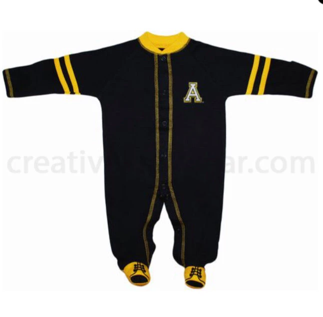 Creative Knitwear Appalachian State Mountaineer Sports Shoe Footed Romper 3 Creative Knitwear Appalachian State Mountaineer Sports Shoe Footed Romper