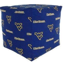 College Covers NCAA West Virginia Mountaineers Cubed Bean Bag Pouf