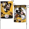 Wincraft Pittsburgh Steelers Mickey Mouse 2 Sided Garden Flag 12.5" X 18"