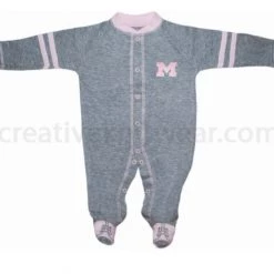 Creative Knitwear Michigan Wolverines Sports Shoe Footed Romper NCAA