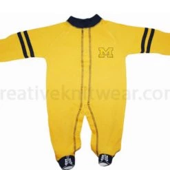 Creative Knitwear Michigan Wolverines Sports Shoe Footed Romper NCAA