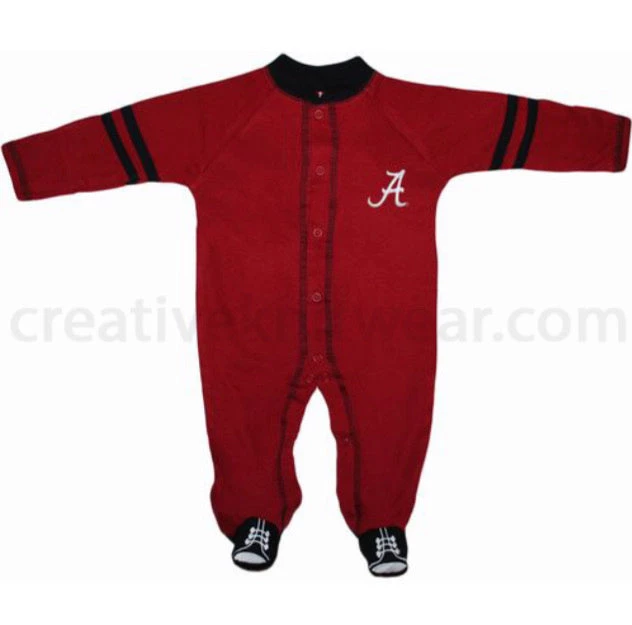 Creative Knitwear Alabama Crimson Tide Sports Shoe Footed Romper 6 Creative Knitwear Alabama Crimson Tide Sports Shoe Footed Romper