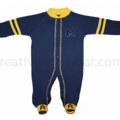 Creative Knitwear Michigan Wolverines Sports Shoe Footed Romper NCAA