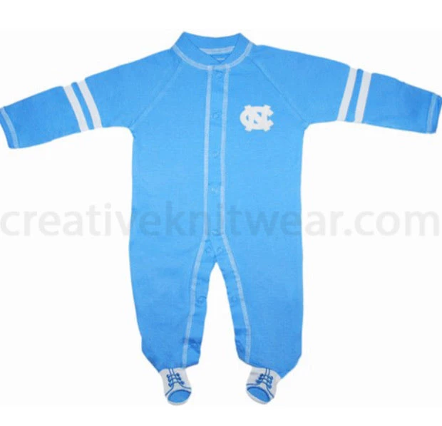 Creative Knitwear North Carolina Tar Heels Sports Shoe Footed Romper NCAA 3 Creative Knitwear North Carolina Tar Heels Sports Shoe Footed Romper NCAA