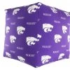 College Covers Kansas State Wildcats Cube Cushion Pouf Chair Bean Bag Ottoman NCAA