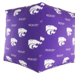 College Covers Kansas State Wildcats Cube Cushion Pouf Chair Bean Bag Ottoman NCAA
