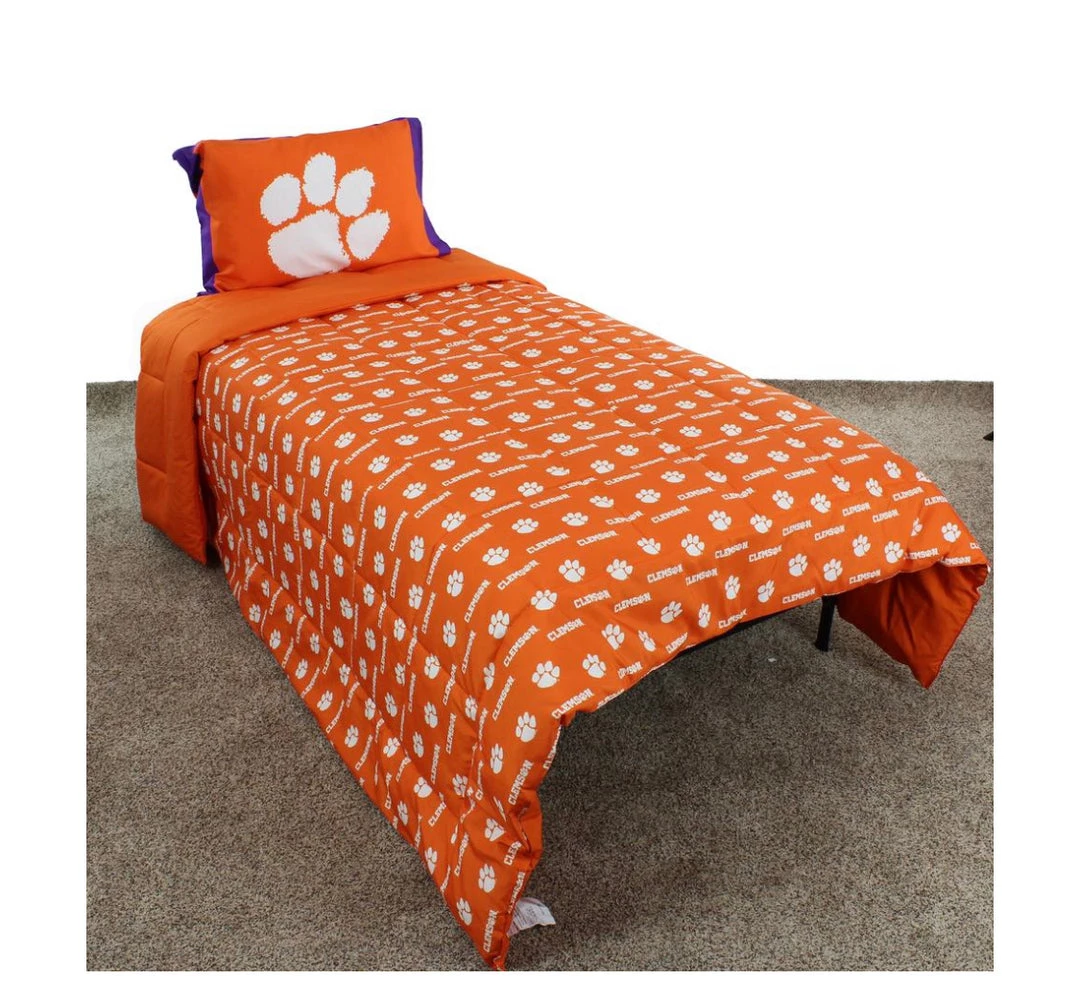 College Covers NCAA Clemson Tigers Reversible Comforter Set 4 College Covers NCAA Clemson Tigers Reversible Comforter Set