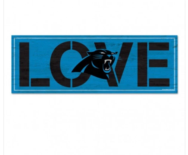 Wincraft Carolina Panthers Wood Sign 8"x 23" 1/4" 3 Wincraft Carolina Panthers Wood Sign 8"x 23" 1/4"